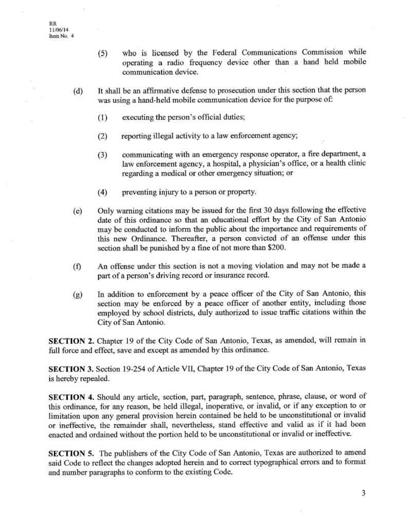 Distracted Driving Ordinance page 3