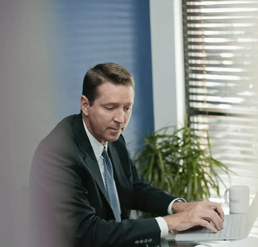 Tom Crosley researching at his desk