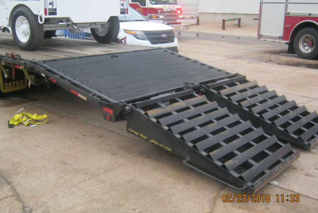 a flatbed with a ramp