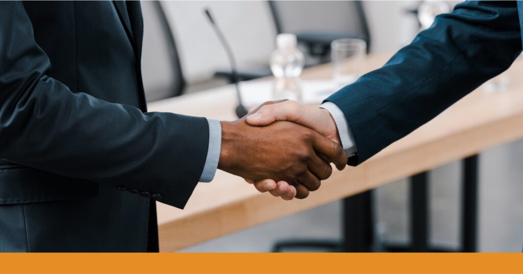 a close-up of a handshake