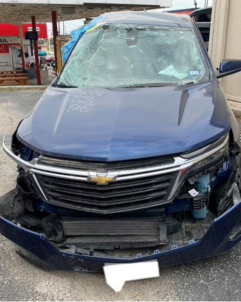 front view of a car after a car accident