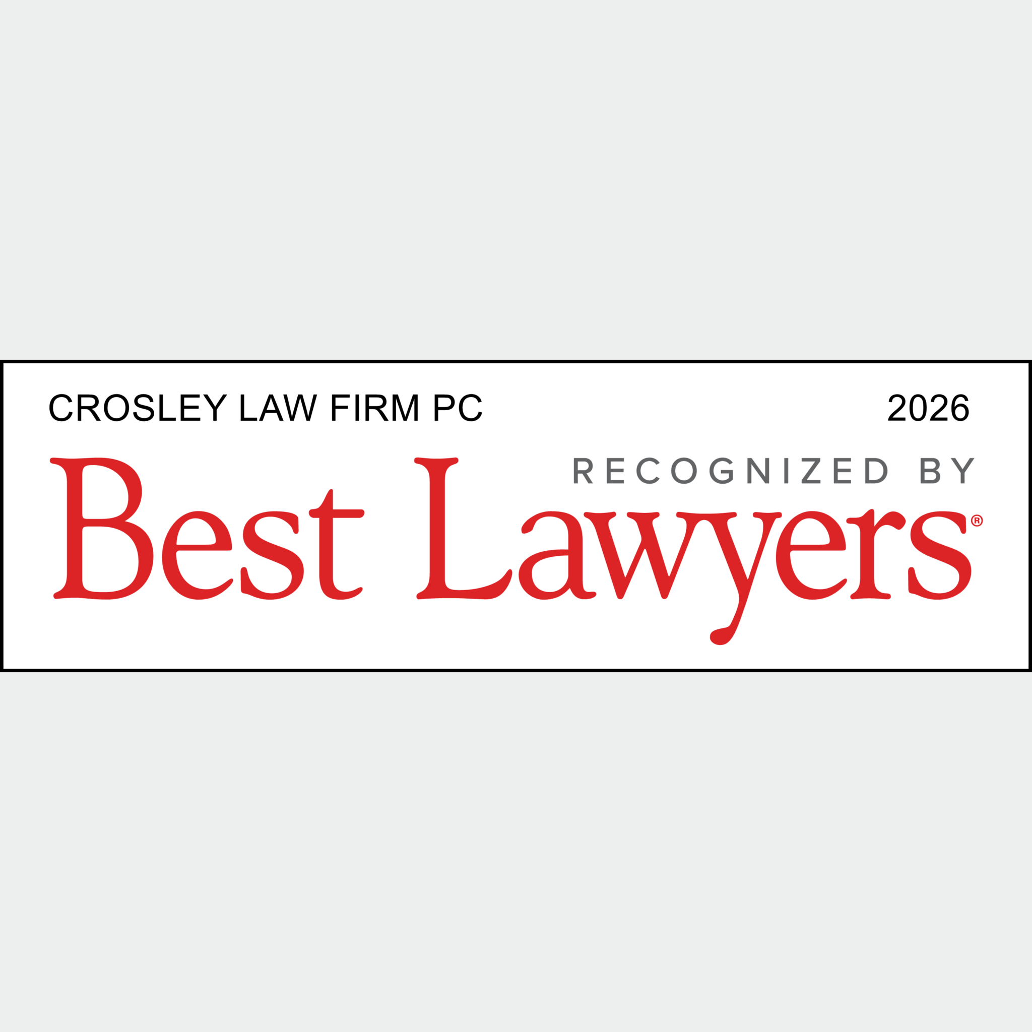 Crosley Law Firm PC recognized by Best Lawyers 2026